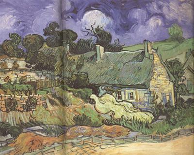 Vincent Van Gogh Thatched Cottages in Cordeville (nn04) china oil painting image